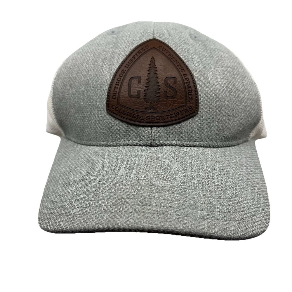 Columbia Authentic Sportswear‎ Snapback Trucker Hat Cap Leather Patch Logo Retro